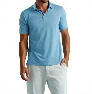 NEW STONE ROSE apex birdseye polo shirt in aqua